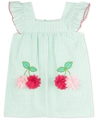 Rare Editions Baby Girls Cherry Seersucker Dress