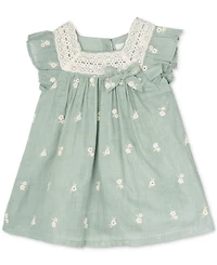 Rare Editions Baby Girls Eyelet Crochet-Trim Dress