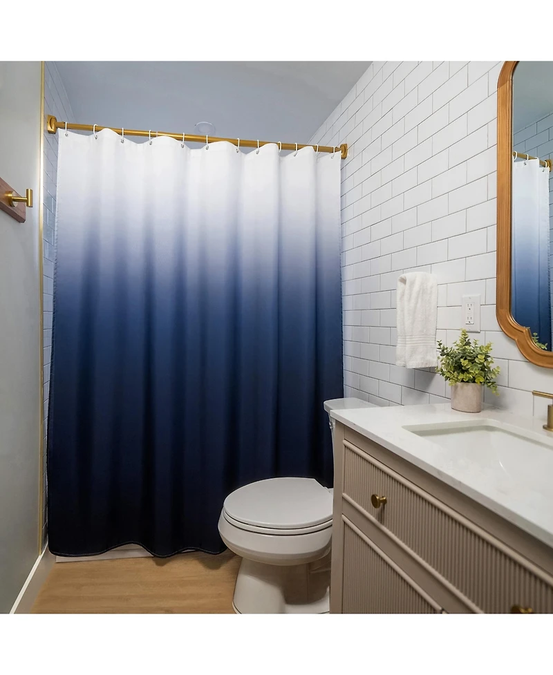 Americanflat 71x74 Ombre Blue Shower Curtain - Water Resistant - Polyester Fabric