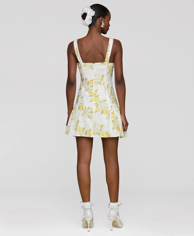 Avec Les Filles Women's Printed Sleeveless Mini Dress