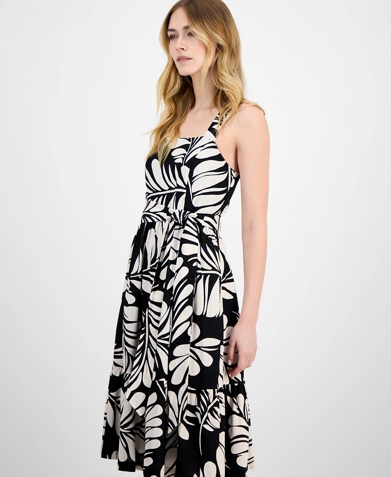 Anne Klein Women's Printed Linen Fit & Flare Dress
