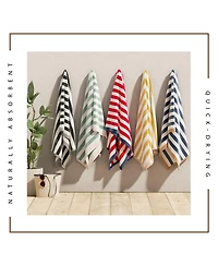 Linery & Co. Oversized Cotton Stripe Border Beach Towel