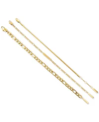 Calvin Klein Stainless Steel 3-Pc. Set Mixed Chain Bracelets