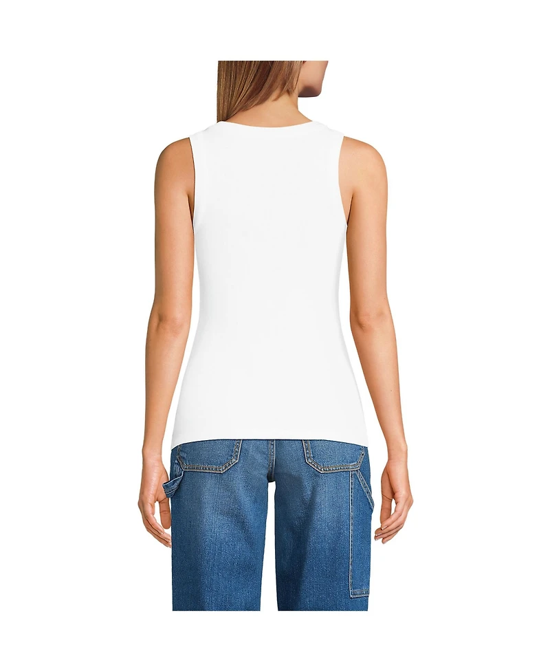 Lands' End Women's Drapey Rib Fitted Tank Top