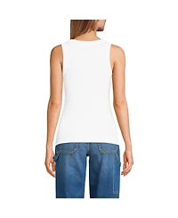 Lands' End Women's Drapey Rib Fitted Tank Top