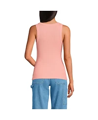 Lands' End Women's Drapey Rib Fitted Tank Top