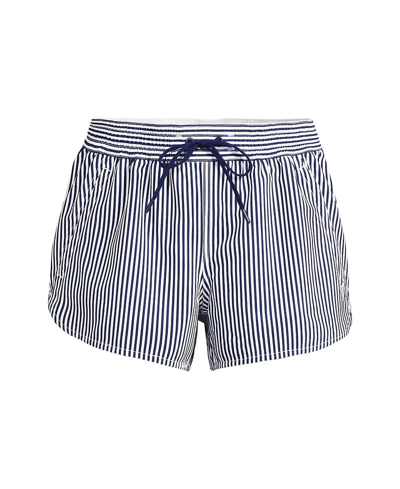 Lands' End Plus Size 3" Packable Cover-up Swim Shorts