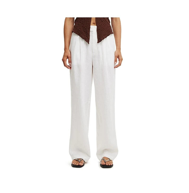 Cotton On Women's Elle Linen Wide Leg Suiting Pant