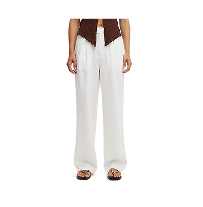 Cotton On Women's Elle Linen Wide Leg Suiting Pant