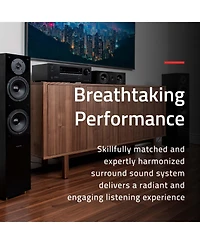 Fluance Elite High Definition Surround Sound Home Theater 5.0 Channel Speaker System including Floorstanding Towers, Center and Rear