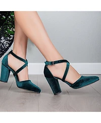 Sina Criss Cross High Block Heels