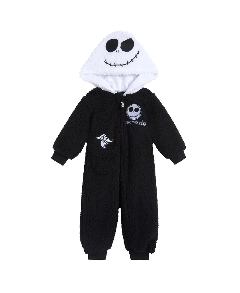 Nightmare Before Christmas Baby Boys Zip Up Cosplay Coverall Cozy Sherpa