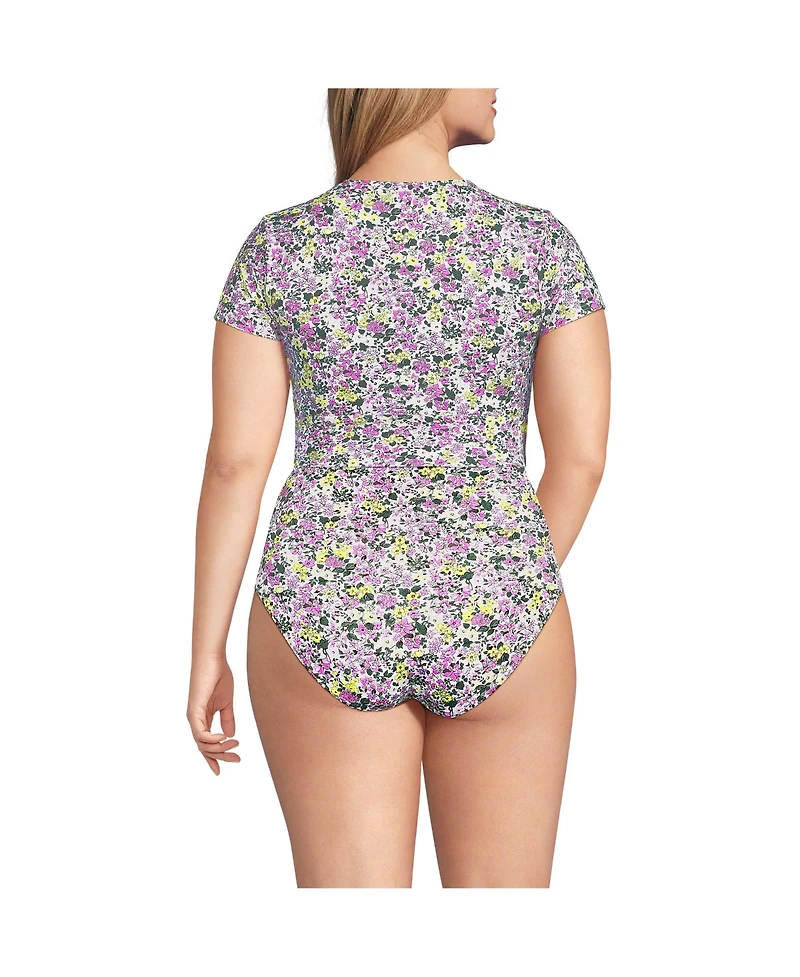 Lands' End Plus Tugless Cap Sleeve Midkini Top