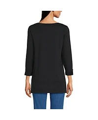 Lands' End Women's Supima Cotton Adjustable 3/4 Sleeve Boatneck Tunic