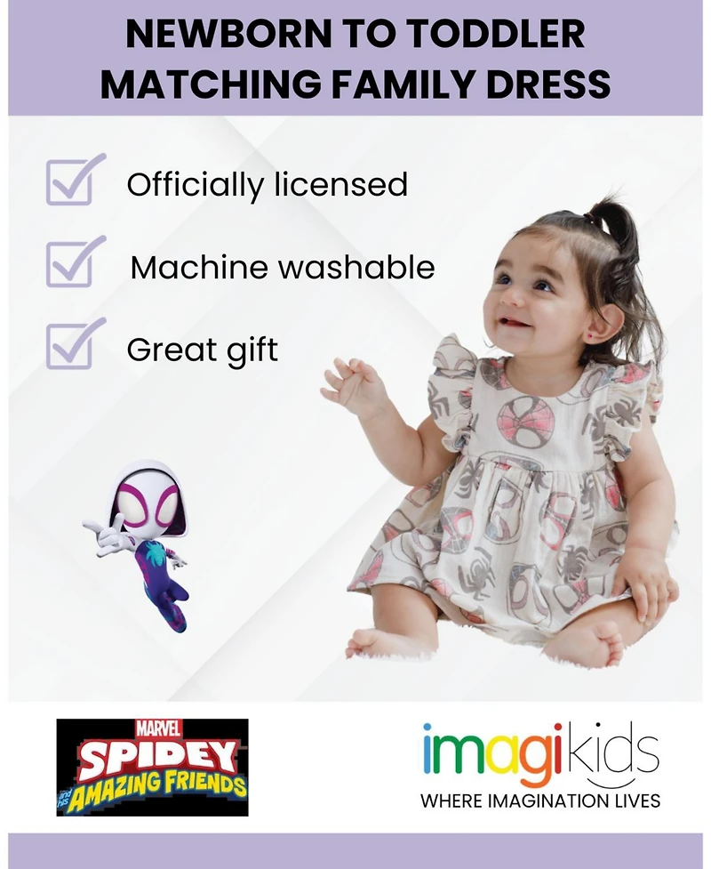 Spidey and His Amazing Friends Baby Girls Cotton Gauze Matching Family Dress