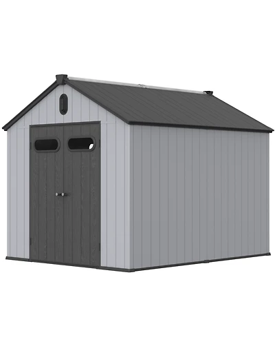 Mondawe 810Ft Resin Plastic Outdoor Storage Shed For Backyard Garden Big Spire Tool Storage