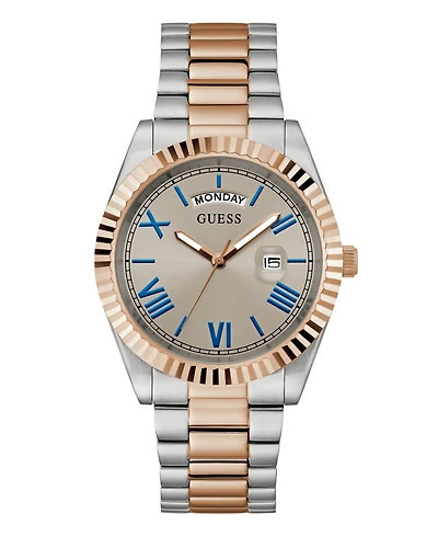 Guess Men's Day and Date Two-Tone Stainless-Steel Watch, 42mm