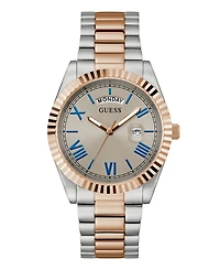 Guess Men's Day and Date Two-Tone Stainless-Steel Watch, 42mm