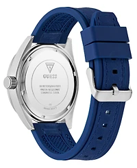 Guess Men's Multifunction Blue Silicone Watch, 44mm