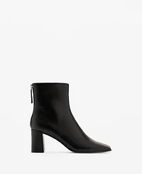 Mango Women's Block Square Toed Ankle Boots