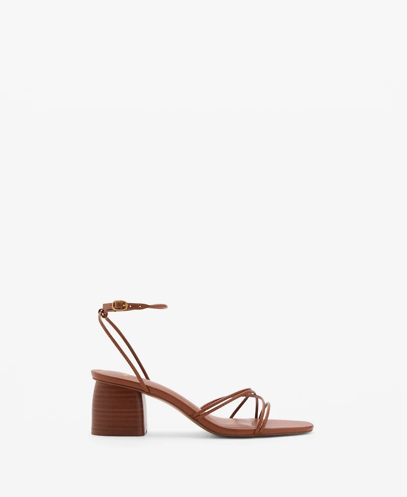 Mango Women's Crossed Strap Heeled Sandals