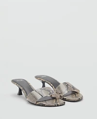 Mango Women's Animal Print Strap Sandals