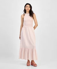 And Now This Women's Cotton Gingham Smocked Halter Maxi Dress, Exclusively at Macy's