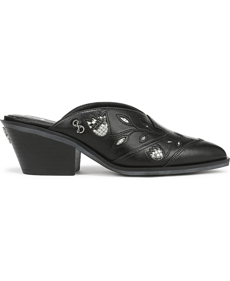 Sam and Libby Women's Floren Western Block Heel Mules