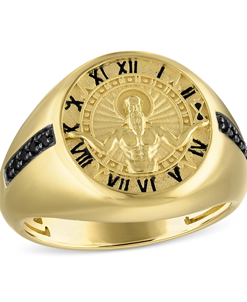 Bulova Men's God of Time Gold-Tone Sterling Silver Ring