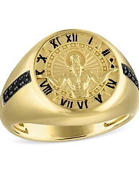 Bulova Men's God of Time Gold-Tone Sterling Silver Ring