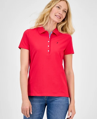 Nautica Jeans Women's Short-Sleeve Polo-Collar Shirt