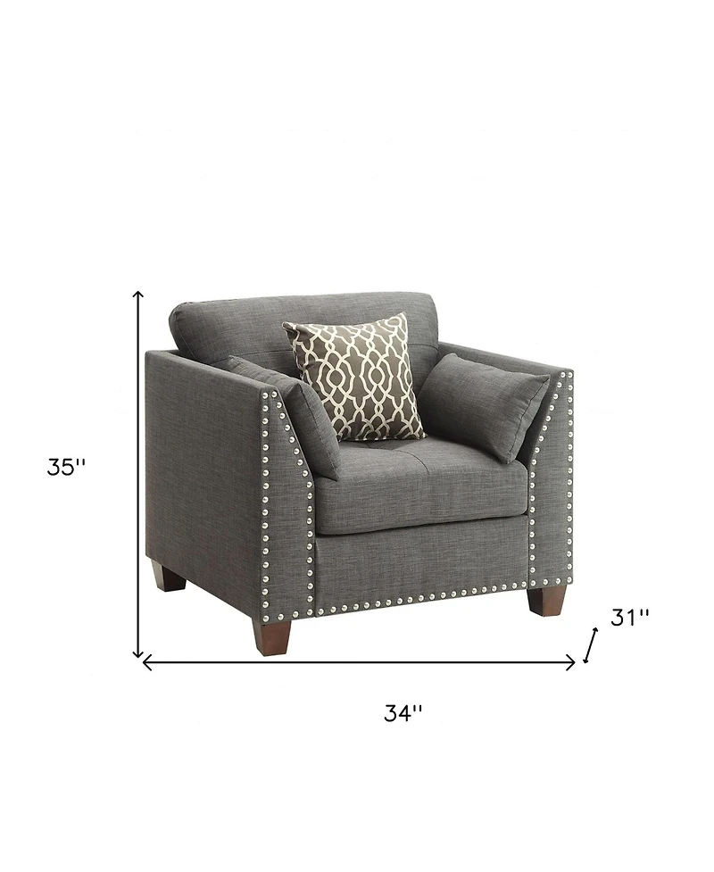 Linen Upholstered Armchair – Perfect for Living Room or Bedroom