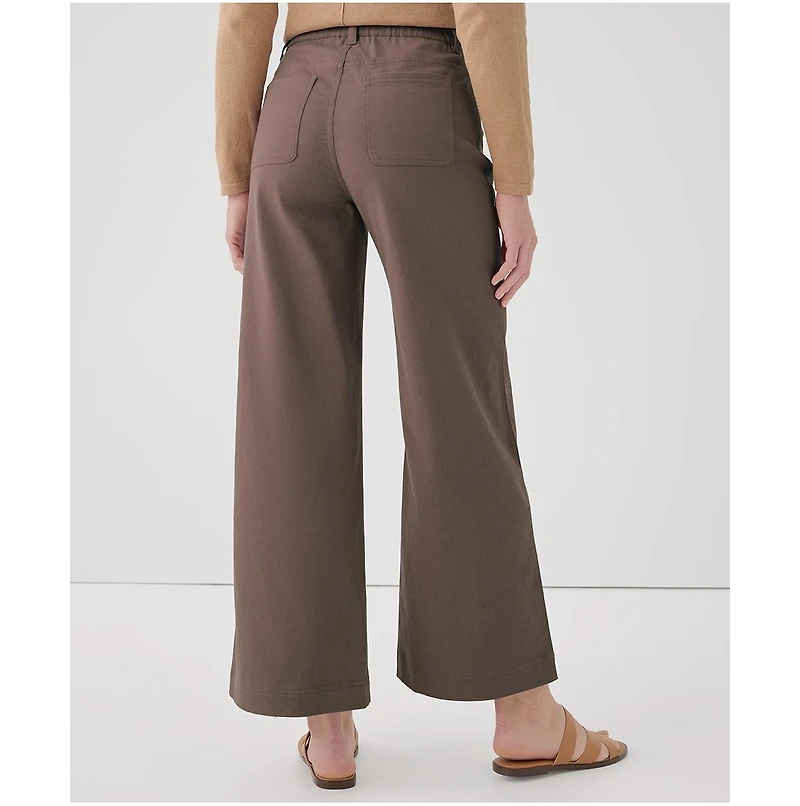 Pact Women's Organic Cotton Stretch Twill Denim Wide Leg Pant