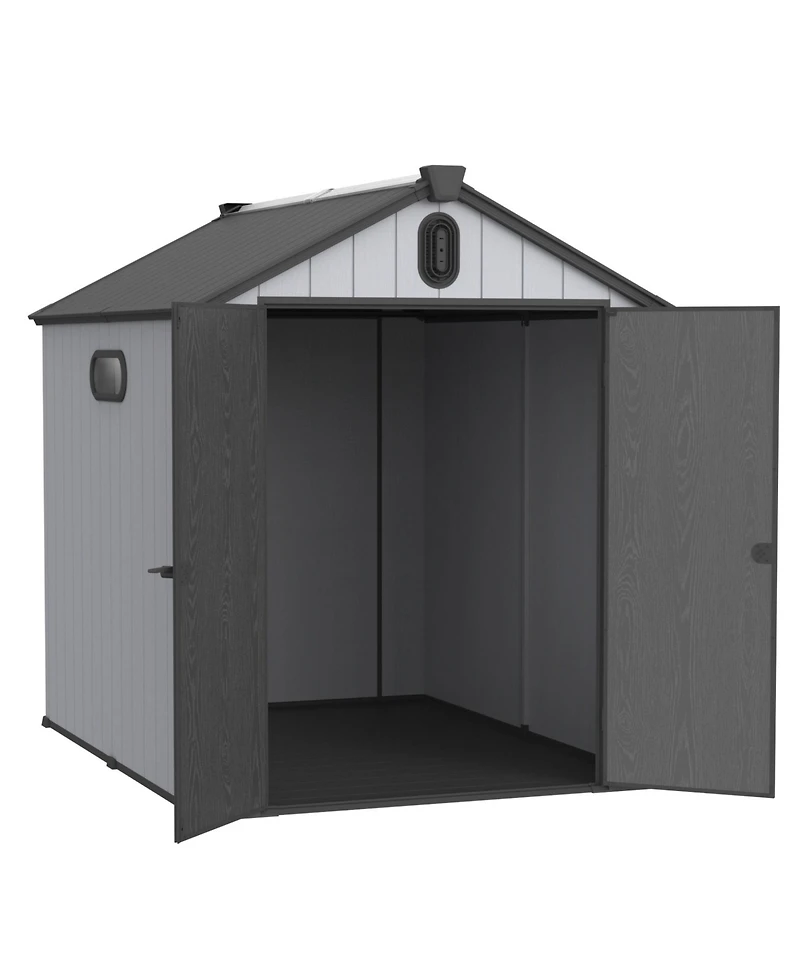 Mondawe 68Ft Resin Plastic Outdoor Storage Shed For Backyard Garden Big Spire Tool Storage