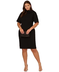 Adrianna Papell Plus Size Roll-Neck Sheath Dress