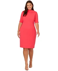 Adrianna Papell Plus Roll-Neck Sheath Dress