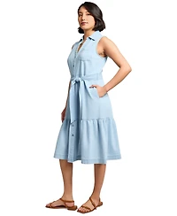Jones New York Petite Cotton Belted A-Line Shirtdress