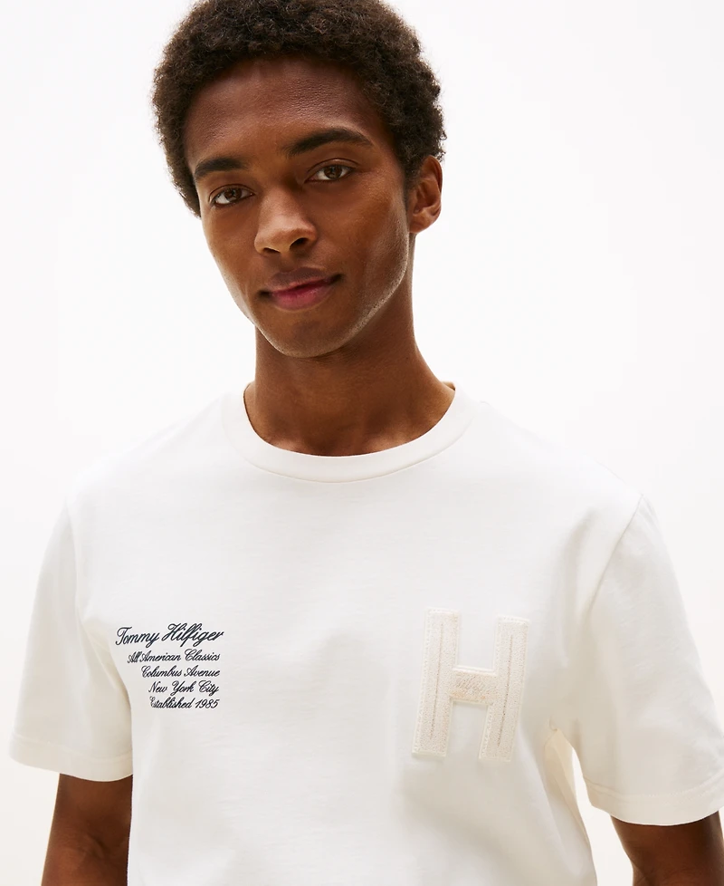 Tommy Hilfiger Men's Varsity Relaxed-Fit Tufted Chenille Applique T-Shirt