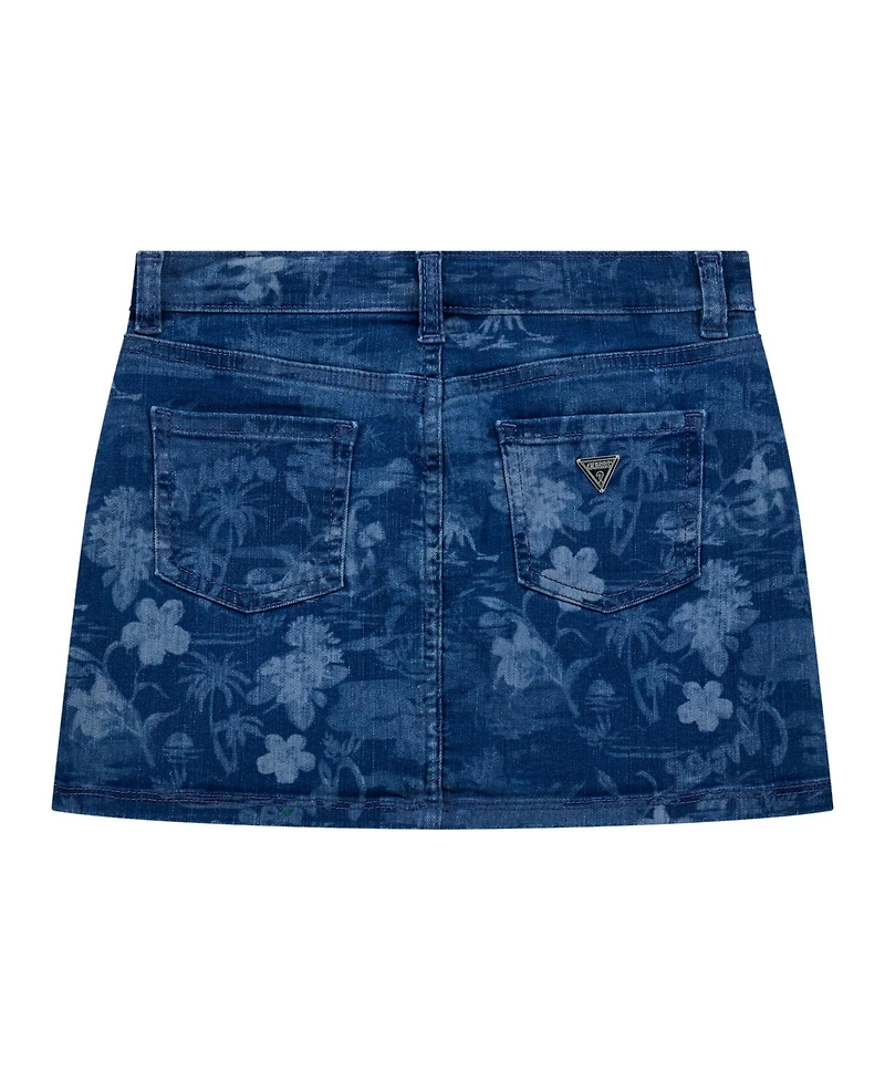 Guess Big Girls Denim with Laser Print Detail Skirt