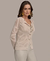 Donna Karan New York Women's Burnout Cardigan