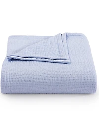 Tommy Hilfiger Running Stitch Solid Cotton Blanket
