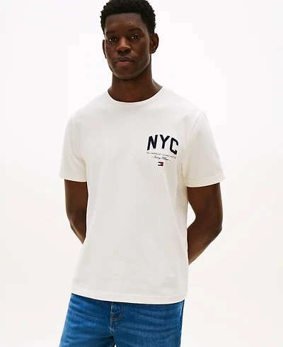 Tommy Hilfiger Men's Embroidered Nyc Logo T-Shirt