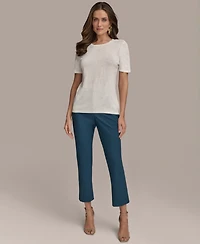 Donna Karan New York Women's Short-Sleeve Sequin Detail Sweater
