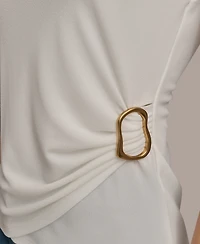 Donna Karan New York Women's Sleeveless Asymmetric Neckline Top, Regular & Petite Sizes