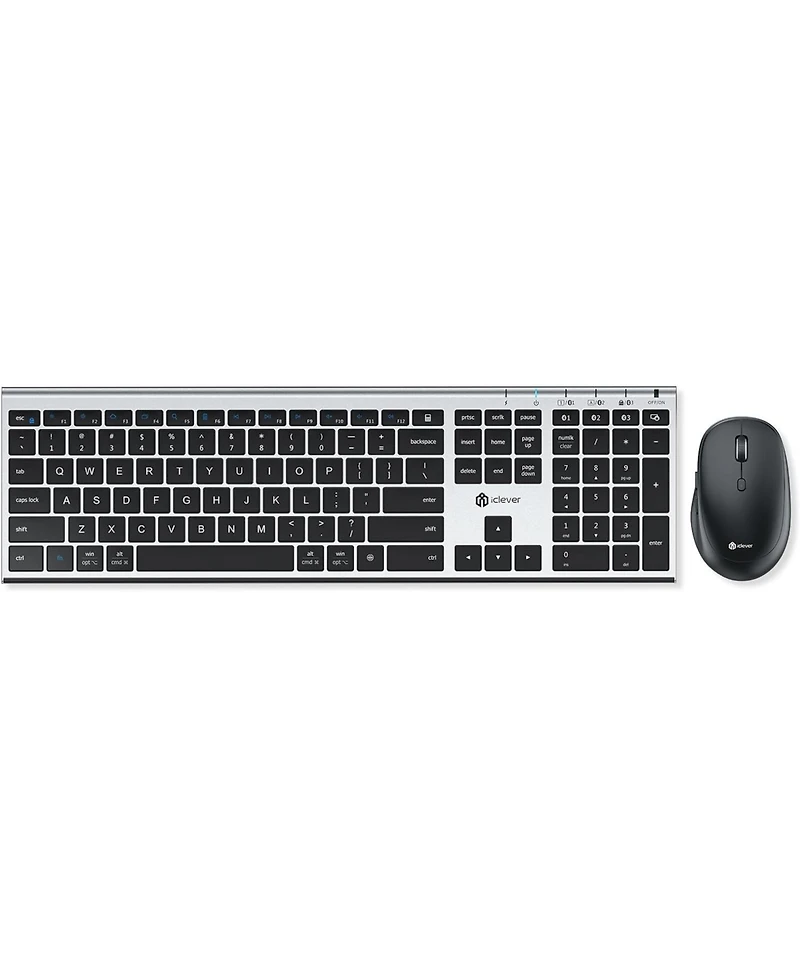 Bluetooth Keyboard and Mouse, Rechargeable Wireless Keyboard and Mouse Combo with Numeric Keypad, Ultra-Slim Full Size