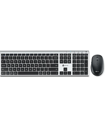 Bluetooth Keyboard and Mouse, Rechargeable Wireless Keyboard and Mouse Combo with Numeric Keypad, Ultra-Slim Full Size