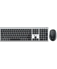 Bluetooth Keyboard and Mouse, Rechargeable Wireless Keyboard and Mouse Combo with Numeric Keypad, Ultra-Slim Full Size