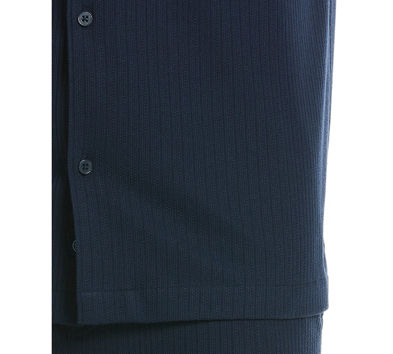 Cubavera Men's Textured Sweater Knit Button Front Shirt