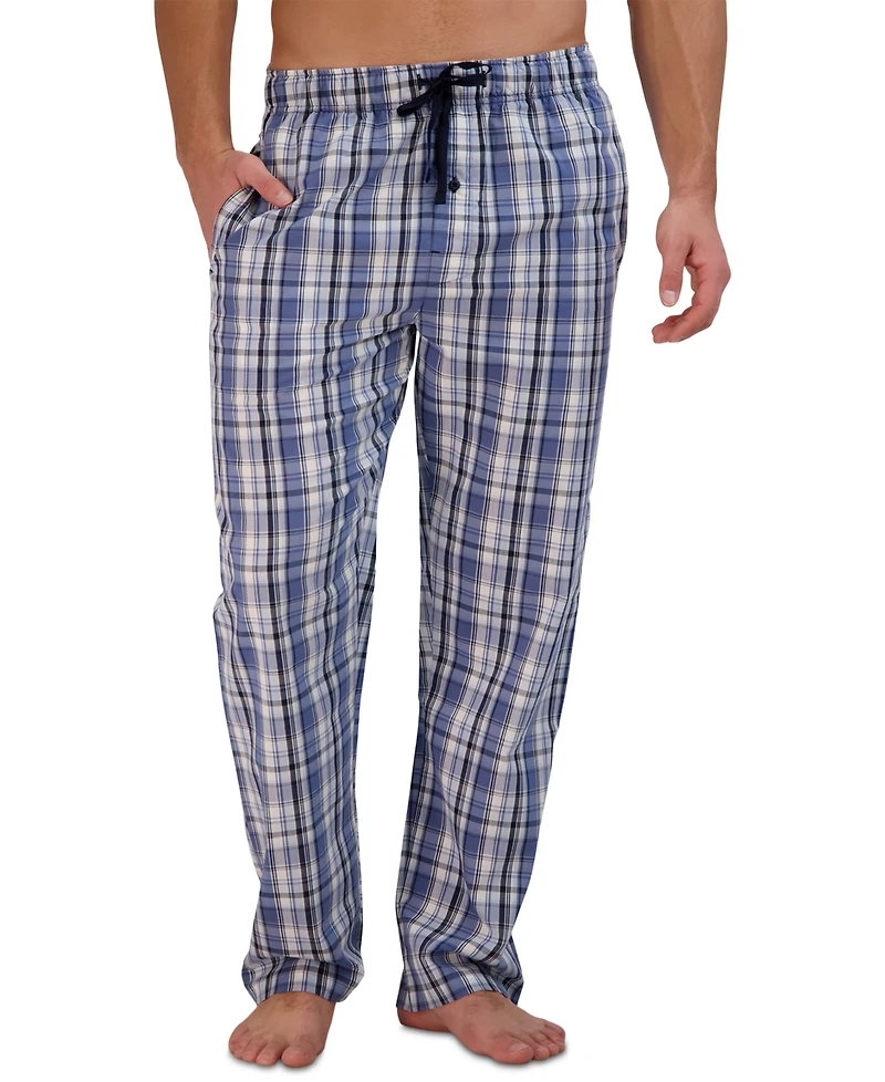 Hanes Men's 2-Pc. Relaxed-Fit Sleep T-Shirt & Stretch Plaid Pajama Pants Set
