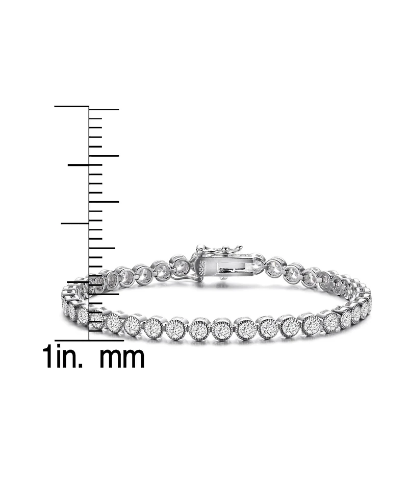 White Gold Plated Cubic Zirconia Tennis Bracelet